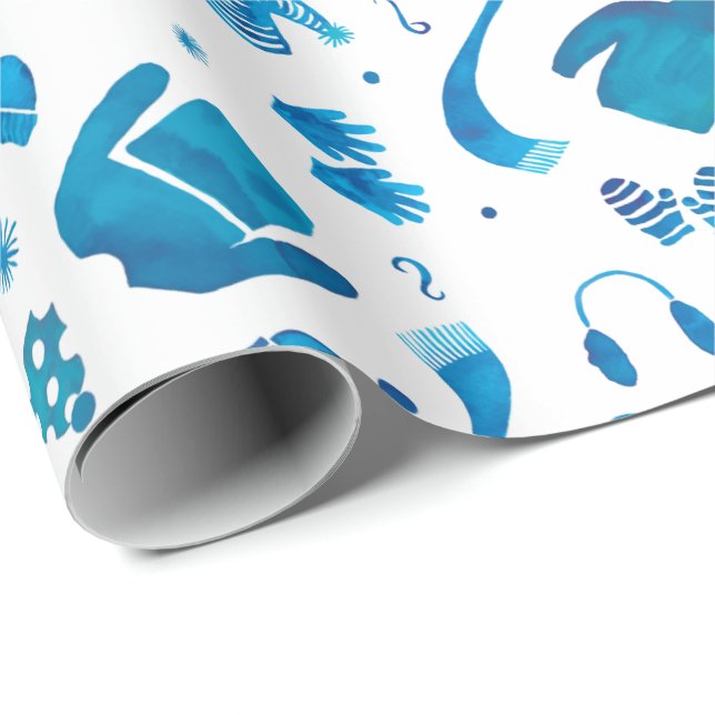 Gemütliche Winterwoche Wasserfarbe Geschenkpapier (Rolleneckpunkt)