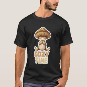 Gemütliche Zeit Süße Yoga-Pilz für Entspannung Med T-Shirt