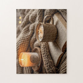 Gemütlicher Abend mit Kerzen und Decken Puzzle