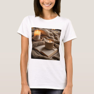 Gemütlicher Abend mit Kerzen und Decken T-Shirt