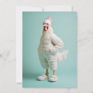 Gemütlicher Anthropomorpher Hühnerfurry Anzug Slip Einladung