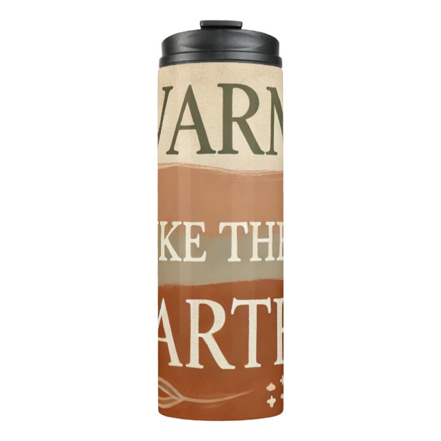 Gemütlicher ästhetischer Thermaltumbler | Earthy T Thermosbecher (Vorderseite)