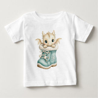 Gemütlicher Baby-Drache-Snowboot-Wasserfarben-Illu Baby T-shirt