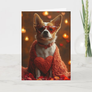 Gemütlicher Basenji Valentinstag Karte