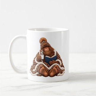 Gemütlicher Bigfoot beim Lesen mit Kaffee – Süßer Kaffeetasse