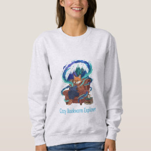 Gemütlicher Bücherwurm-Entdecker Whimsicaler Fuc Sweatshirt