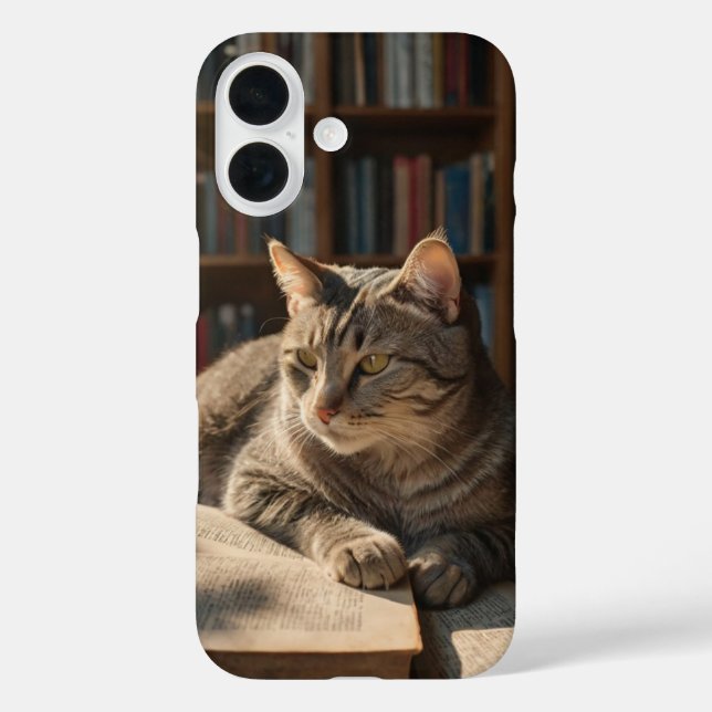 Gemütlicher Buchkatze Case-Mate iPhone Hülle (Rückseite)