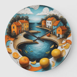 Gemütlicher Canal Große Wanduhr