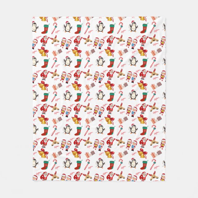 Gemütlicher Claus: Weihnachts-Snuggle-Blanket Fleecedecke (Vorderseite)