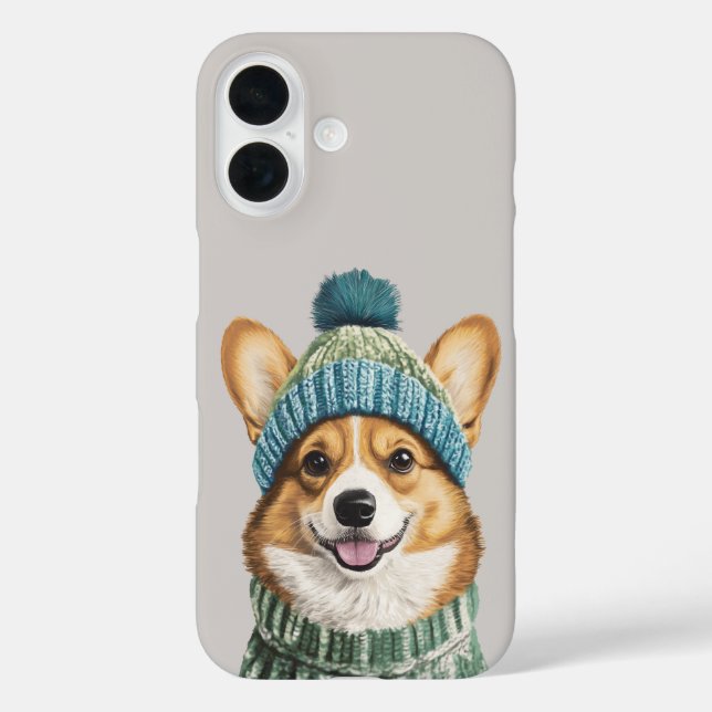 Gemütlicher Corgi im Wintergear Case-Mate iPhone Hülle (Rückseite)