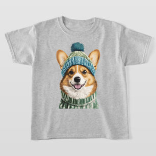 Gemütlicher Corgi im Wintergear T-Shirt
