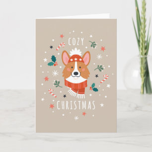 Gemütlicher Corgi - Weihnachtswärme Feiertagskarte