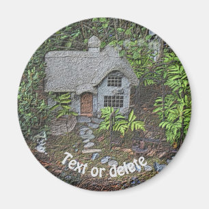 Gemütlicher Cottage-Garten Naturkunst personalisie Magnet