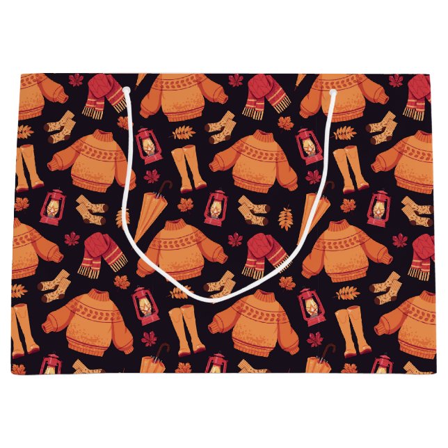 Gemütlicher Fall Große Geschenktüte (Vorderseite)