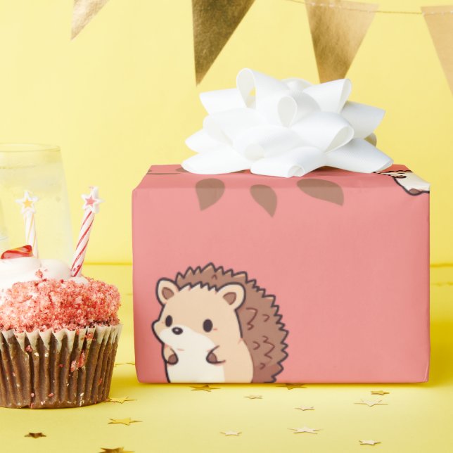 Gemütlicher Fall Igel Nahtloses Wrapping Papier Fr Geschenkpapier (Geburtstagsparty)