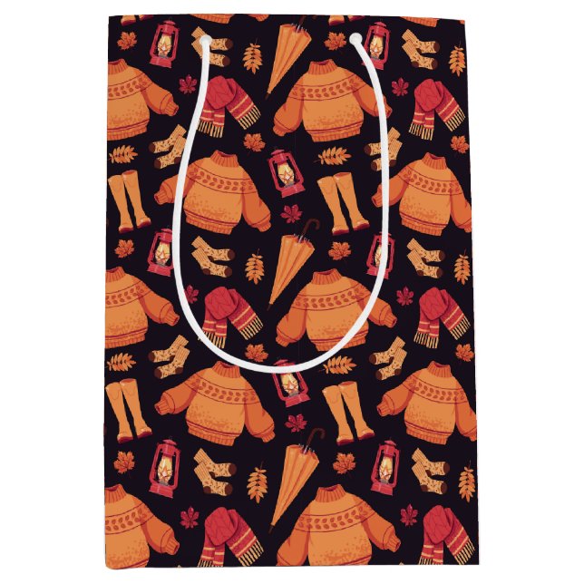 Gemütlicher Fall Mittlere Geschenktüte (Vorderseite)