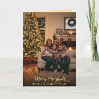 Gemütlicher Familien-Weihnachtsgruß Karte