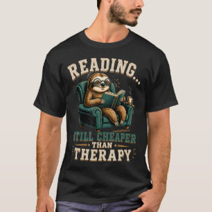 Gemütlicher Faultier-Lesetherapie Lustiger Bücherl T-Shirt