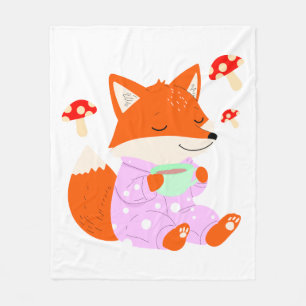 Gemütlicher Fox in Pajamas Kinder Blanket Fleecedecke