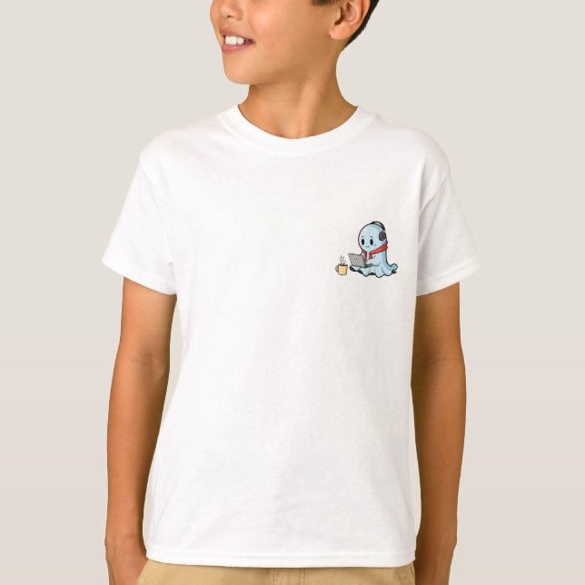 Gemütlicher Geist Laptop Kinder T-Shirt (Vorderseite)
