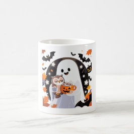 Gemütlicher Geist und hässliche Halloween-Kunst Kaffeetasse