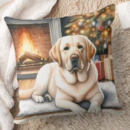 Gemütlicher gelber Labrador Weihnachtsschaukel Hun Kissen