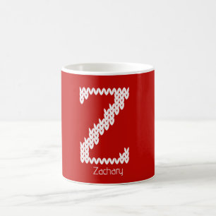 Gemütlicher gestrickter Buchstabe Z  Kaffeetasse