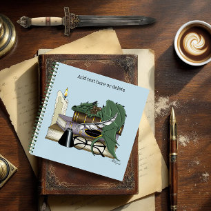 Gemütlicher Grüner Whimsical Schlafender Drache Bü Notizbuch