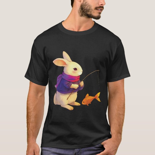 Gemütlicher Hase Fischer T-Shirt (Vorderseite)