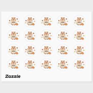 Gemütlicher Herbst-Capybara-Kawaii-Kürbisgewürz-La Runder Aufkleber