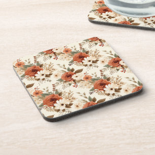 Gemütlicher Herbst florale Prinzessin Digitale Kun Getränkeuntersetzer