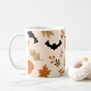 Gemütlicher Herbst- & Halloween-Muster-Kaffeebeche Kaffeetasse