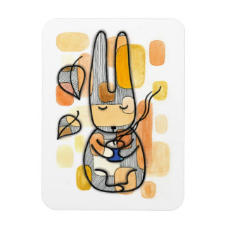 Gemütlicher Herbst-Hase Flexible Foto-Magnet Magnet