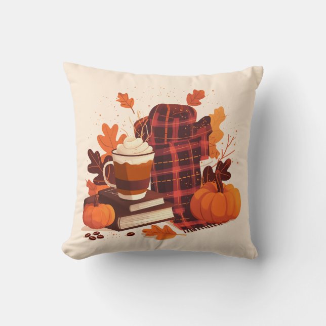 Gemütlicher Herbst - Herbstdekor mit Pumpkins und  Kissen (Vorderseite)