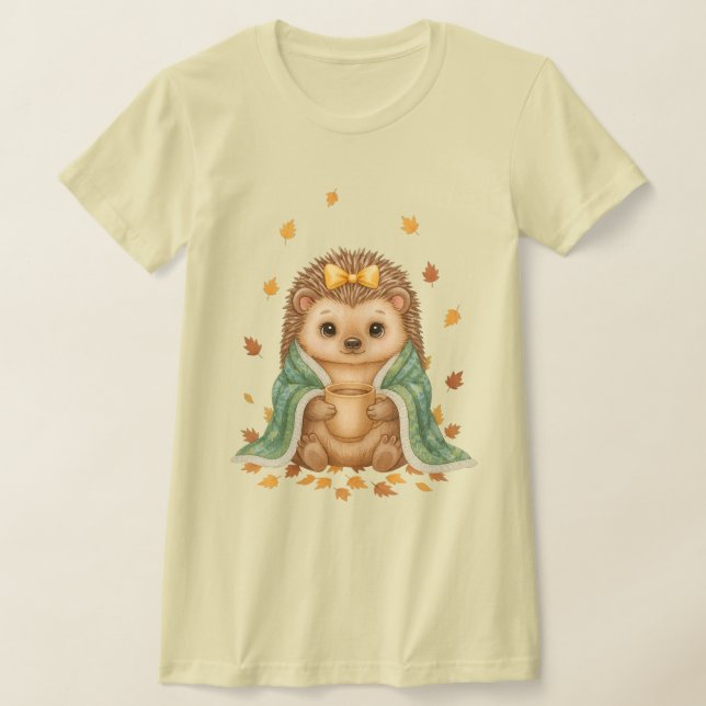 Gemütlicher Herbst-Igel | Herbst-Igel mit Schal &  T-Shirt (Ablage )
