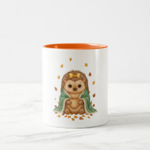 Gemütlicher Herbst-Igel   Herbst-Igel mit Schal & Zweifarbige Tasse