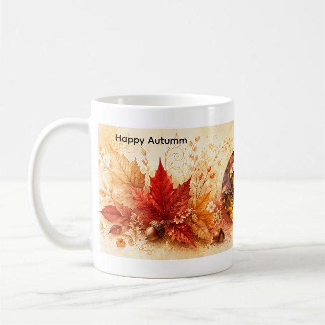 Gemütlicher Herbst-Kaffeebecher Kaffeetasse (Links)