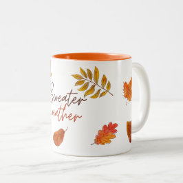 Gemütlicher Herbst-Kaffeebecher Zweifarbige Tasse