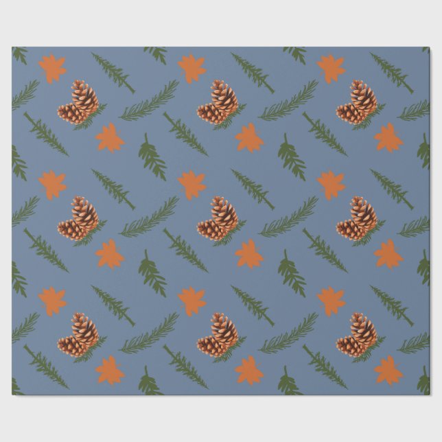 Gemütlicher Herbst Nahtloses Papier mit Pinecones Geschenkpapier (Saum)