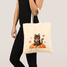 Gemütlicher Herbst Schwarze Katze Kawaii Kürbis-Ge