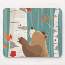 Gemütlicher Herbst-Waldbär Mousepad