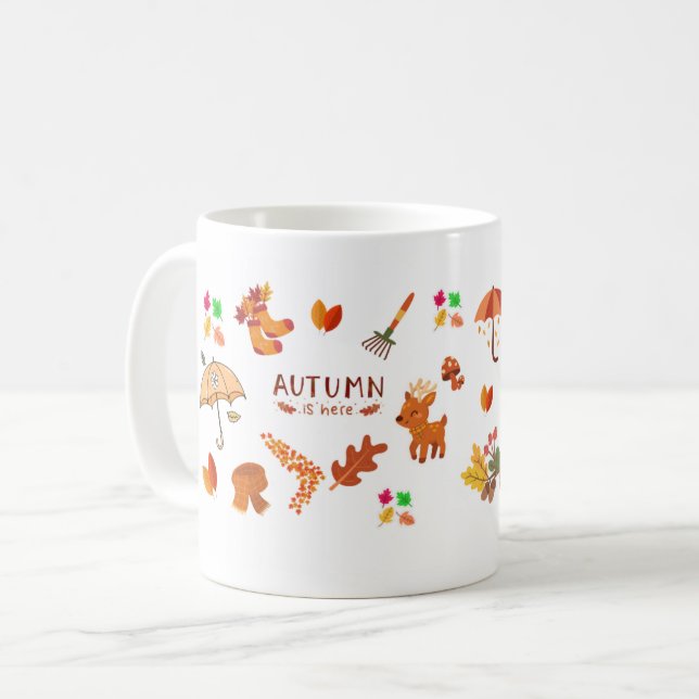 Gemütlicher Herbstbecher Kaffeetasse (Vorderseite Links)