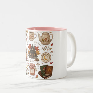 gemütlicher Herbstbecher Zweifarbige Tasse