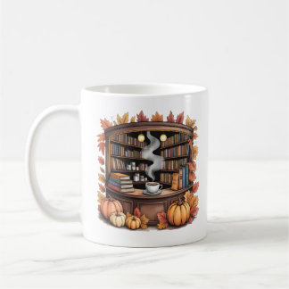 Gemütlicher Herbstbibliotheks-Kaffee-Mug — Buch-Ec Kaffeetasse