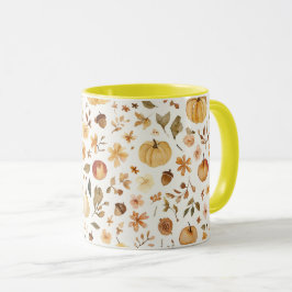 Gemütlicher Herbsternte-Watercolor-Becher | Herbst Tasse