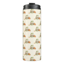 Gemütlicher Herbstfrosch Kawaii Kürbisgewürz-Latte