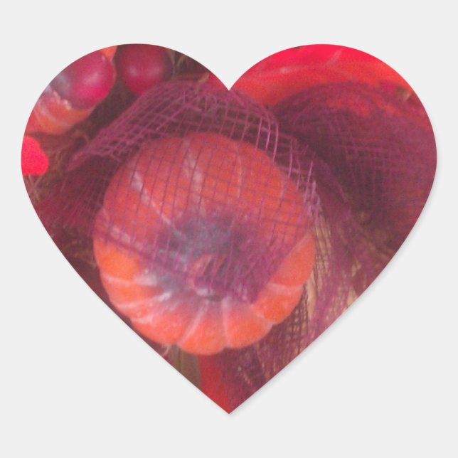 Gemütlicher Herbstgarten - Herbstdekor und Geschen Herz-Aufkleber (Vorderseite)