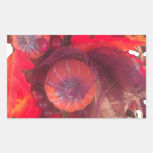 Gemütlicher Herbstgarten - Herbstdekor und Geschen Rechteckiger Aufkleber (Vorderseite)