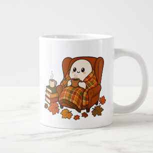 Gemütlicher Herbstgeist mit Kaffee Kawaii Herbst Jumbo-Tasse