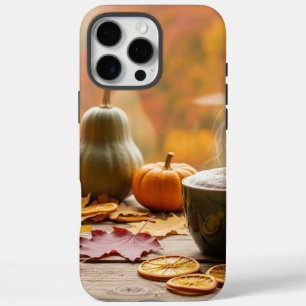 Gemütlicher Herbstkaffee und Buch mit warmen Herbs iPhone 16 Pro Max Hülle